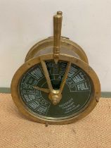 A ship's telegraph engine command switch, with port and starboard display, diameter 36cm, depth