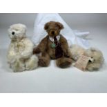 Three teddy bears comprising Deans bear 'Blanche', numbered 16 of 25, made for QVC, height 34cm, and