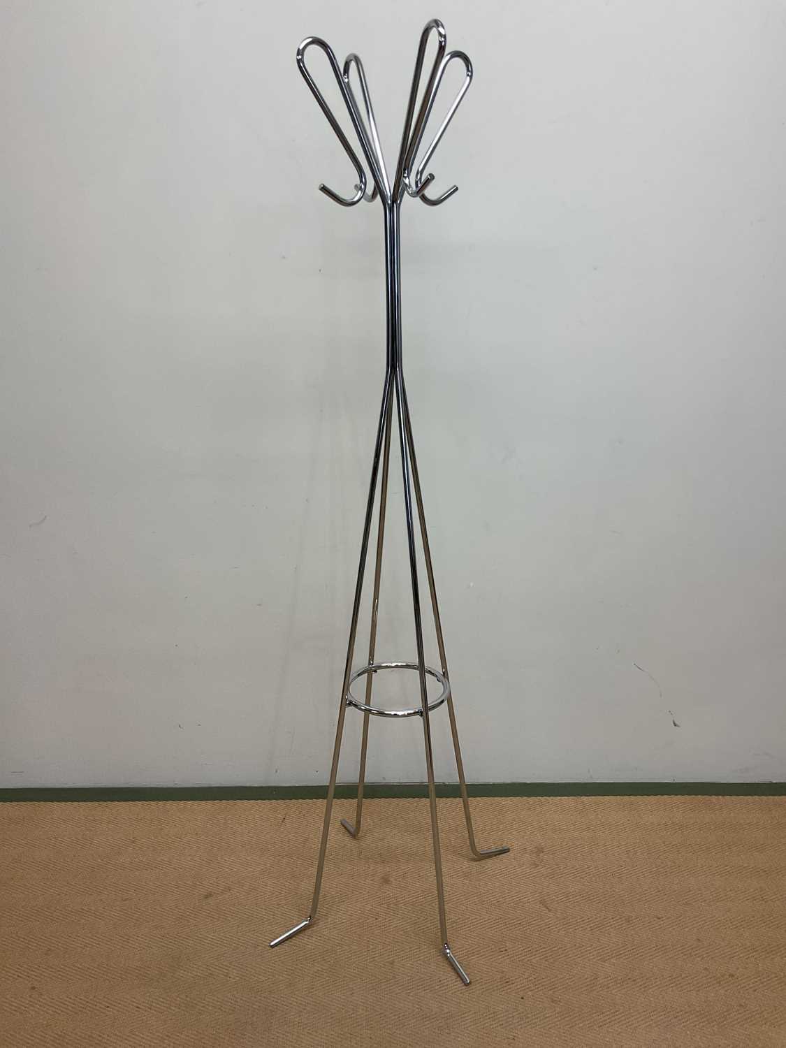 HABITAT; a late 20th century Gustave model chrome standing hat and coat stand, height 168cm.