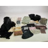 A collection of vintage accessories including beaded evening and other bags circa 1930 and later,
