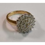 A 9ct gold domed dress ring, size H 1/2, approx 4g.