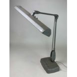 DAZOR; a mid 20th century desk lamp by Dazor, Floating Fixture, St Louis, USA, height approx 65cm.