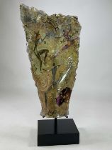 † DAVID DODSWORTH; a contemporary glass sculpture inspired by prehistoric cave paintings on a