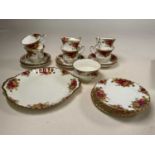 ROYAL ALBERT; a part tea service in 'Old Country Roses' pattern.