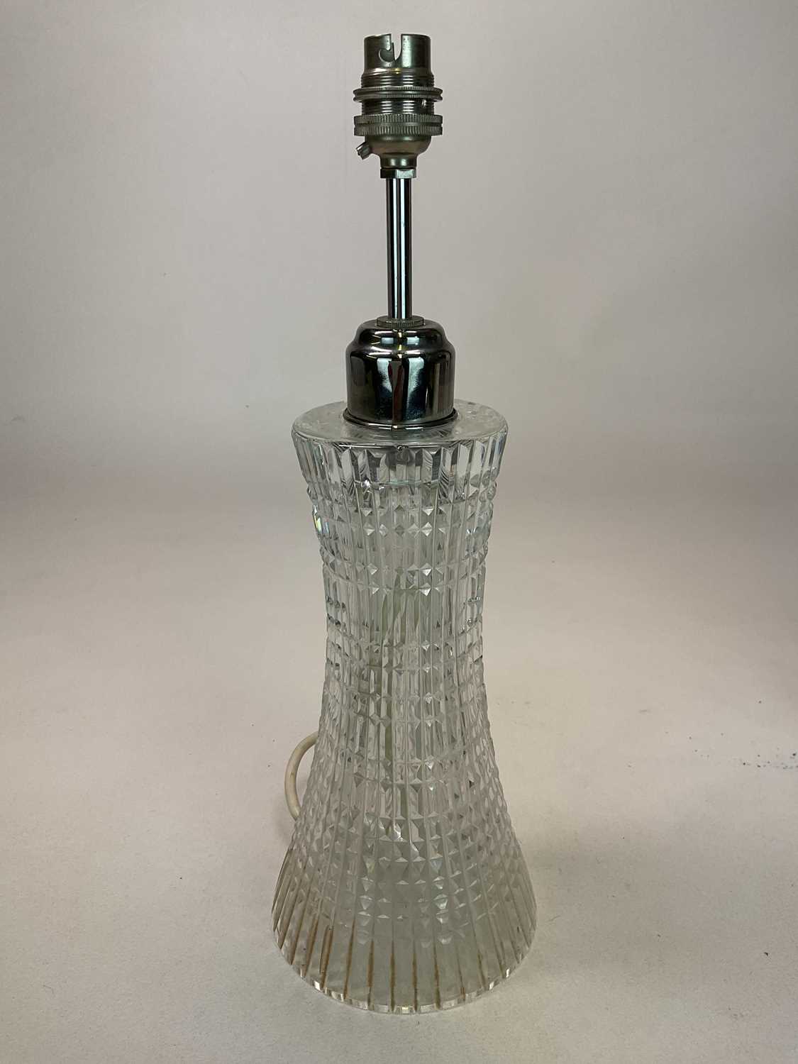 WATERFORD; a glass table lamp base marked Waterford Glass No 5, height 26cm, with an unmarked - Image 2 of 5