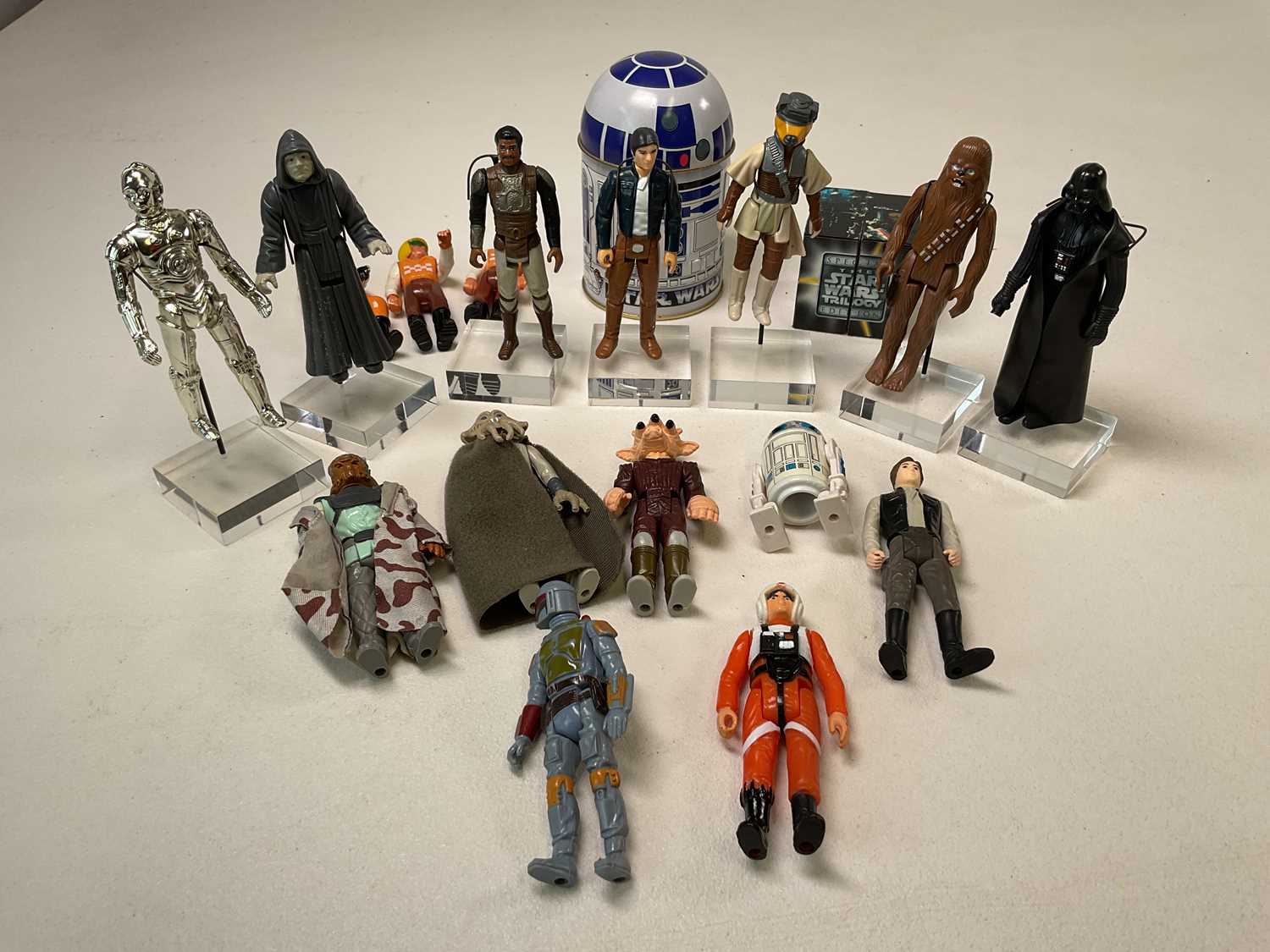 A group of original Star Wars figures, the legs stamped with various places of manufacture including