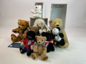 MERRYTHOUGHT; a collection of nine bears, some boxed, including Queens Golden Jubilee bear boxed