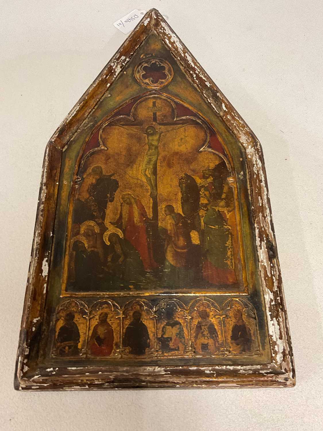 A religious icon of the Crucifixion, 43 x 22cm - Image 7 of 7