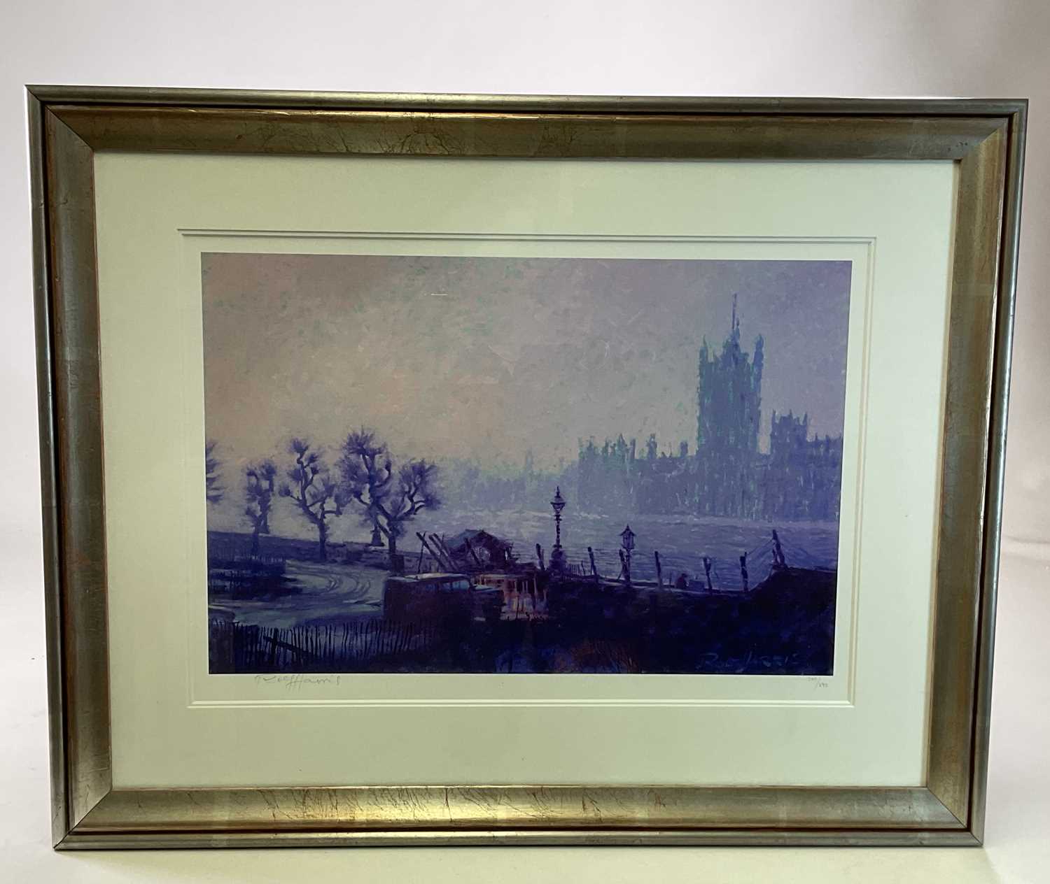 † ROLF HARRIS; a signed limited edition print, 'Painting Parliament', numbered 207/695, the image 43