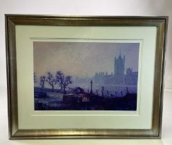 † ROLF HARRIS; a signed limited edition print, 'Painting Parliament', numbered 207/695, the image 43