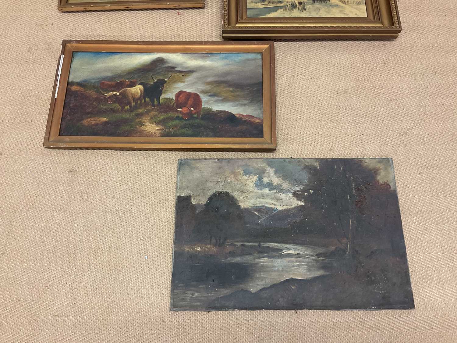 UNATTRIBUTED; six oils on canvas, late 19th/early 20th century landscape paintings, largest 41 x - Bild 3 aus 3