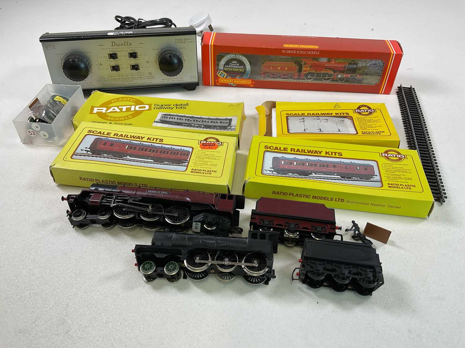 HORNBY; a collection of 00 gauge trains and accessories including Duchess of Atholl, a boxed 4-4-0