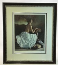 DOUGLAS HOFMANN (AMERICAN); a signed artist's proof print, 'The White Slip', numbered 10/19, 46 x