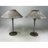 A pair of metal Swedish table lamps with metal mesh shades, height 56cm.