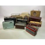 A quantity of mid 20th century radios including Hacker, Roberts, Bush, B&O etc.