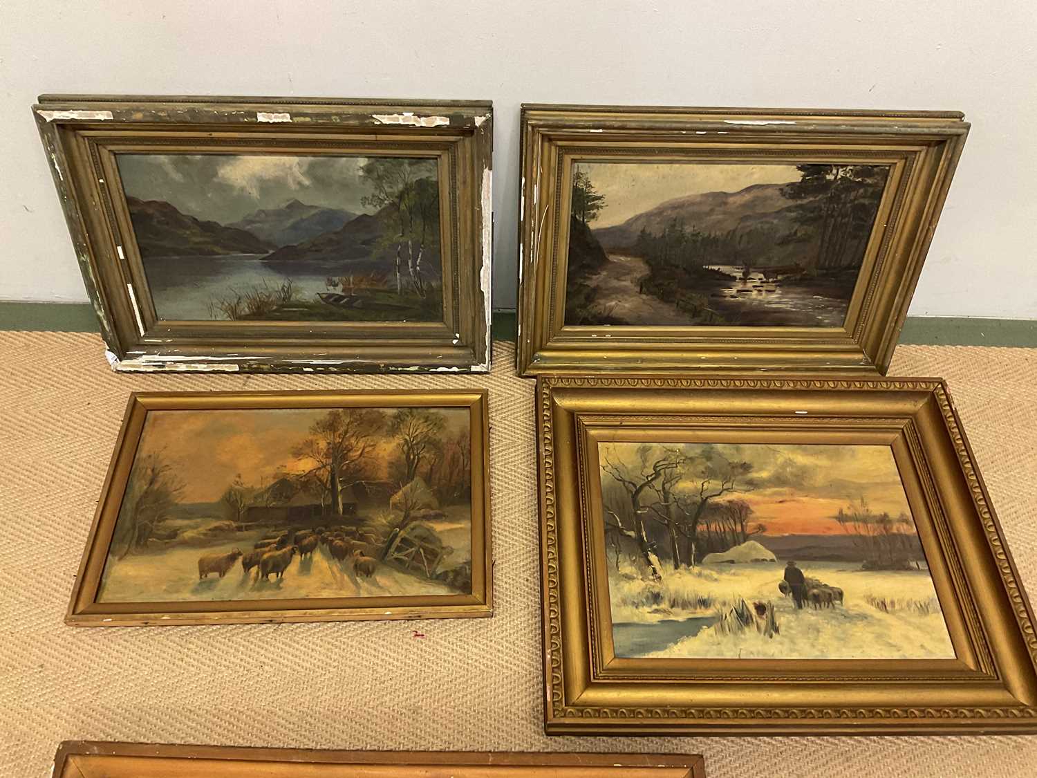 UNATTRIBUTED; six oils on canvas, late 19th/early 20th century landscape paintings, largest 41 x - Bild 2 aus 3