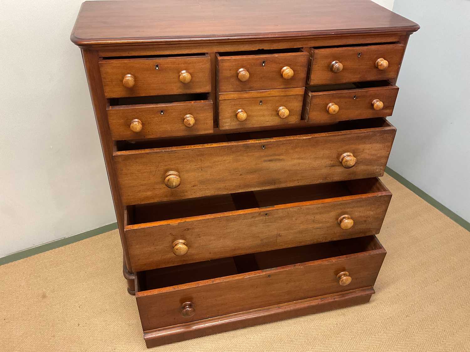 A Victorian Scottish mahogany chest of drawers with an arrangement of three large drawers under four - Image 2 of 6