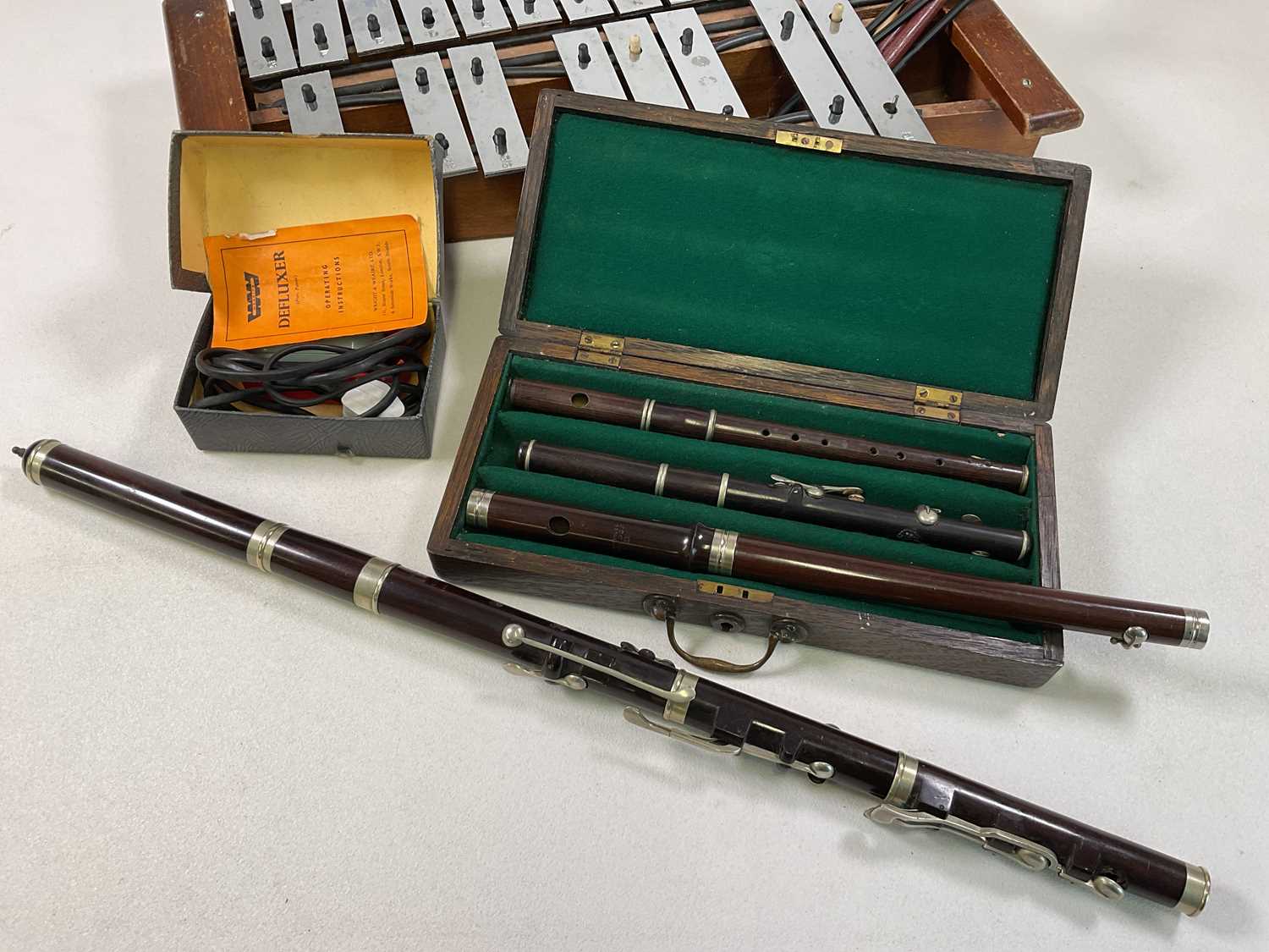 A flute by Rushworth and Dreaper, three piccolos (in box), and a xylophone. - Image 2 of 3