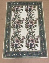 A Kasjhmiri handstitched wool chain rug, 177 x 120cm