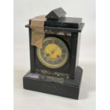 A 19th century slate mantel clock, height 31cm.