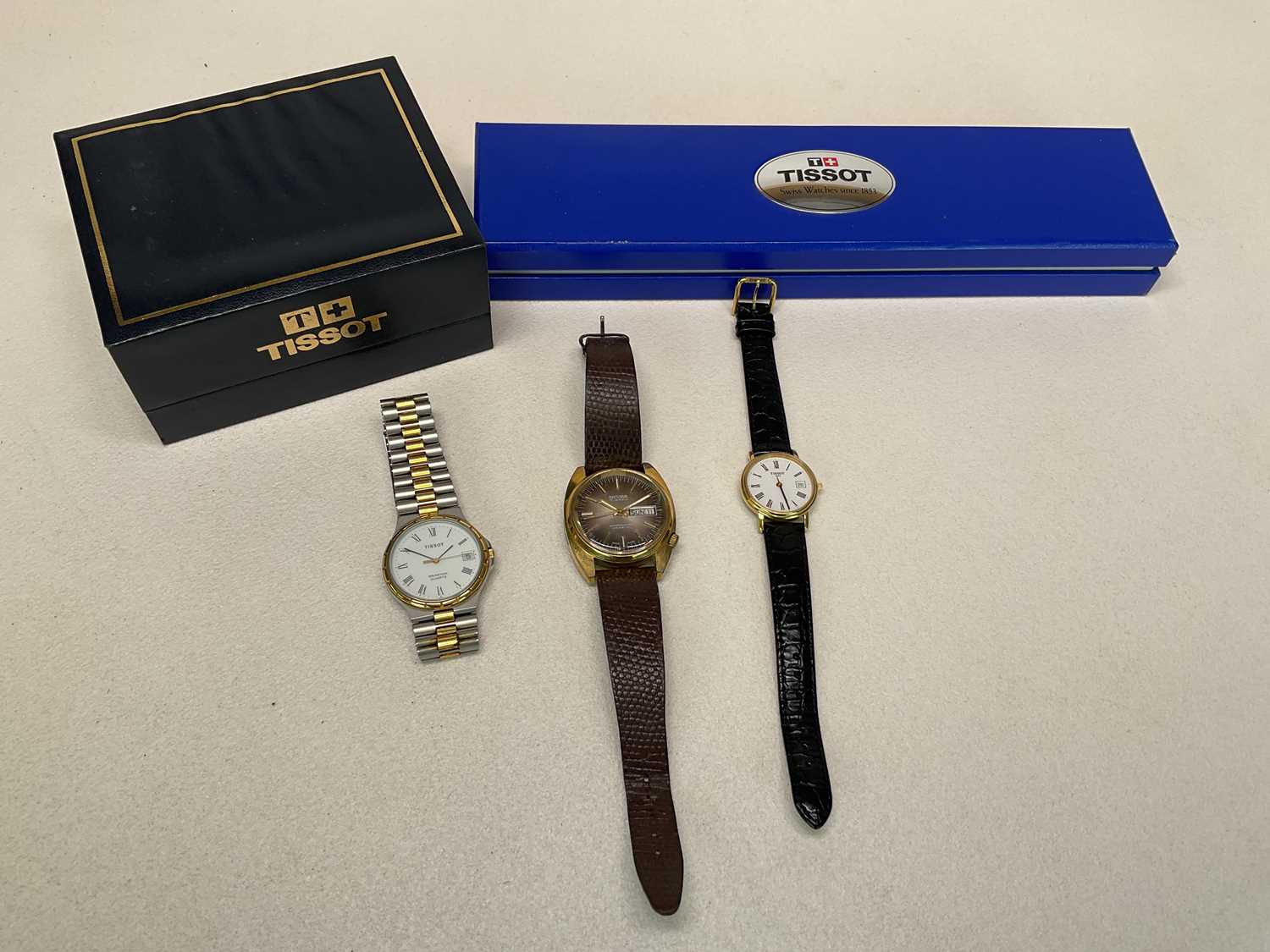 A vintage automatic Sicura gentleman's wristwatch, with a boxed quartz Tissot lady's watch T830/