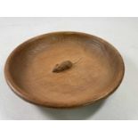 ROBERT 'MOUSEMAN' THOMPSON; a shallow oak fruit bowl with the carved signature mouse to the