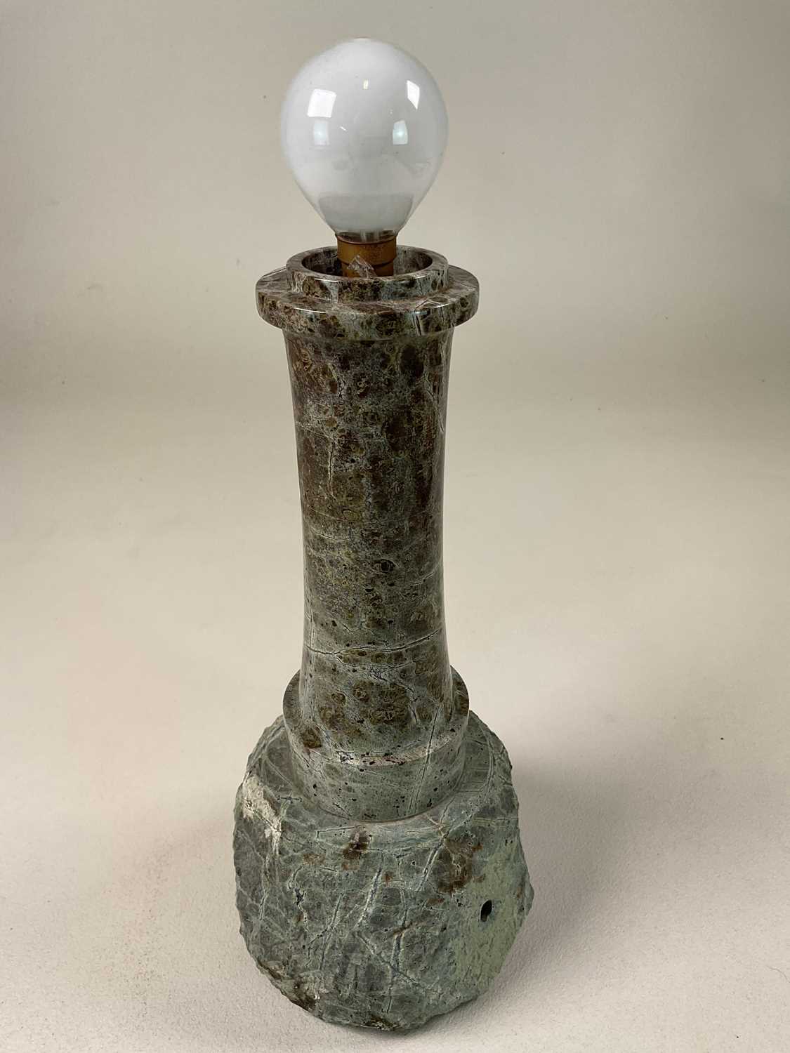 A Cornish serpentine lamp, height 29cm - Image 3 of 3