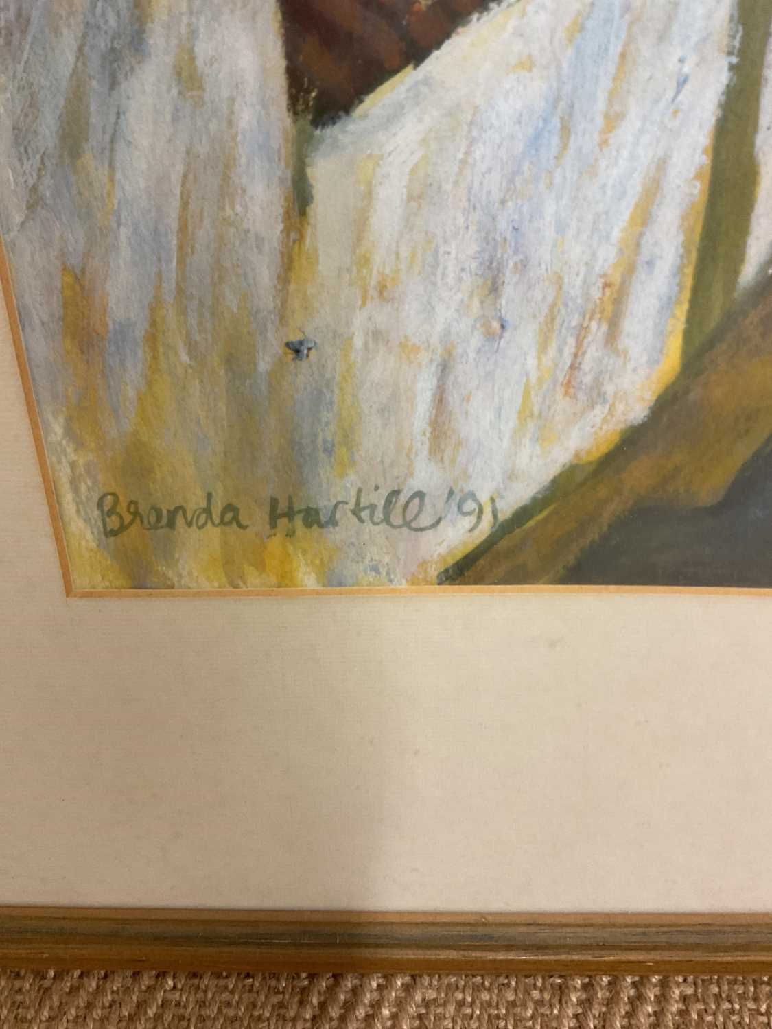 † BRENDA HARTILL; acrylic on paper, 'Gaucin with Vegetable Patch', signed, inscribed on New - Image 2 of 3