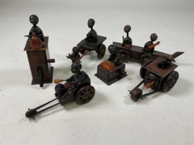 KOBE; six Japanese early 20th century novelty wooden toys, (in af condition).