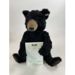 STEIFF; a large black bear, white tag 664618 with certificate, exclusive to Danbury Mint, limited
