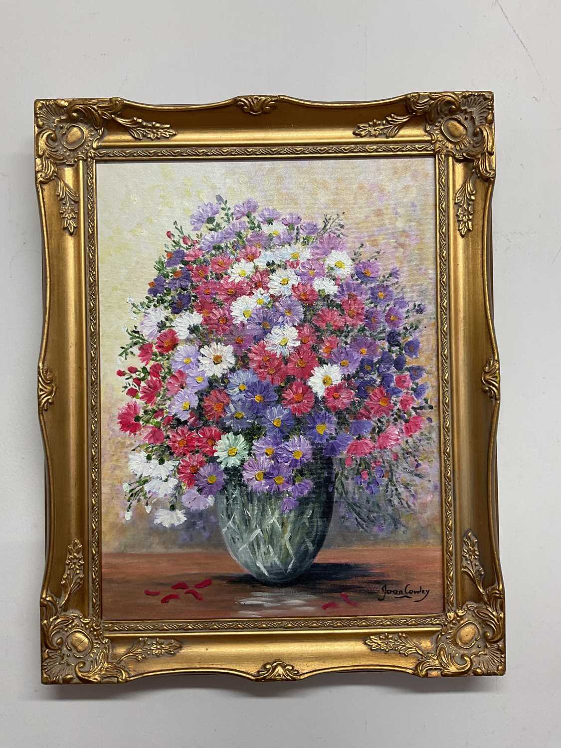 † JOAN CAWLEY (1925-2015); a pair of oils on board, 'Fantastic Flowers' and 'Michaelmas Daisies', - Image 4 of 9