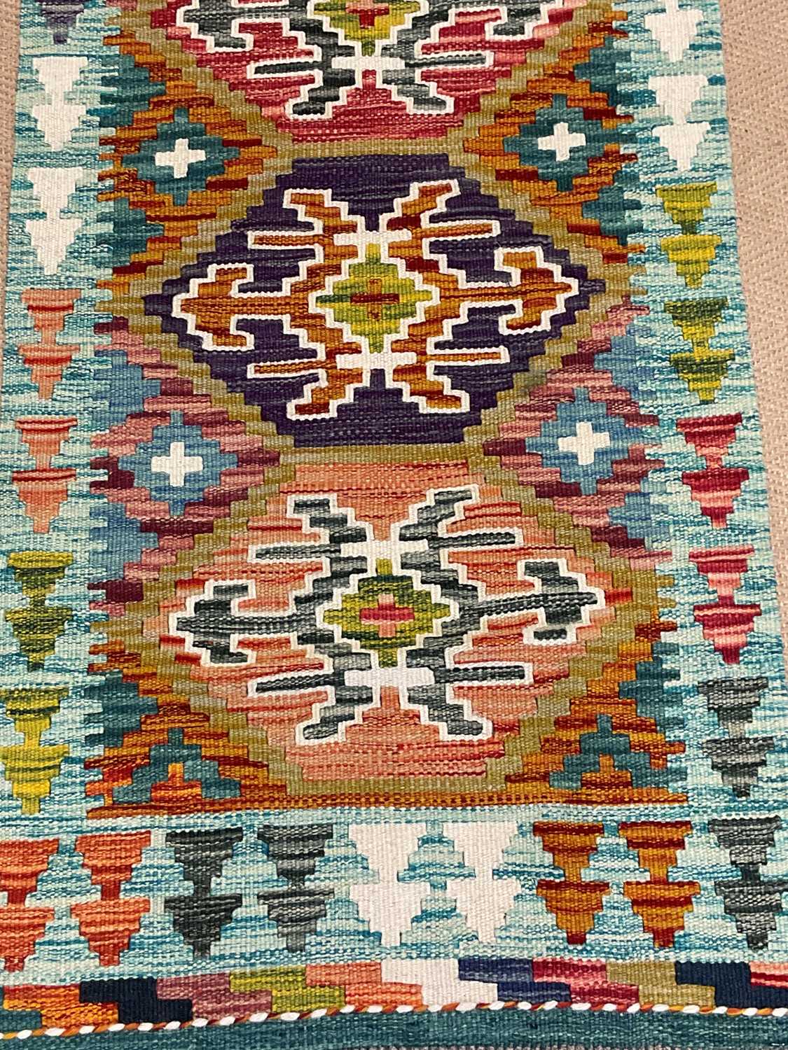 A Chobi Kilim runner, 147 x 61cm. - Image 2 of 4