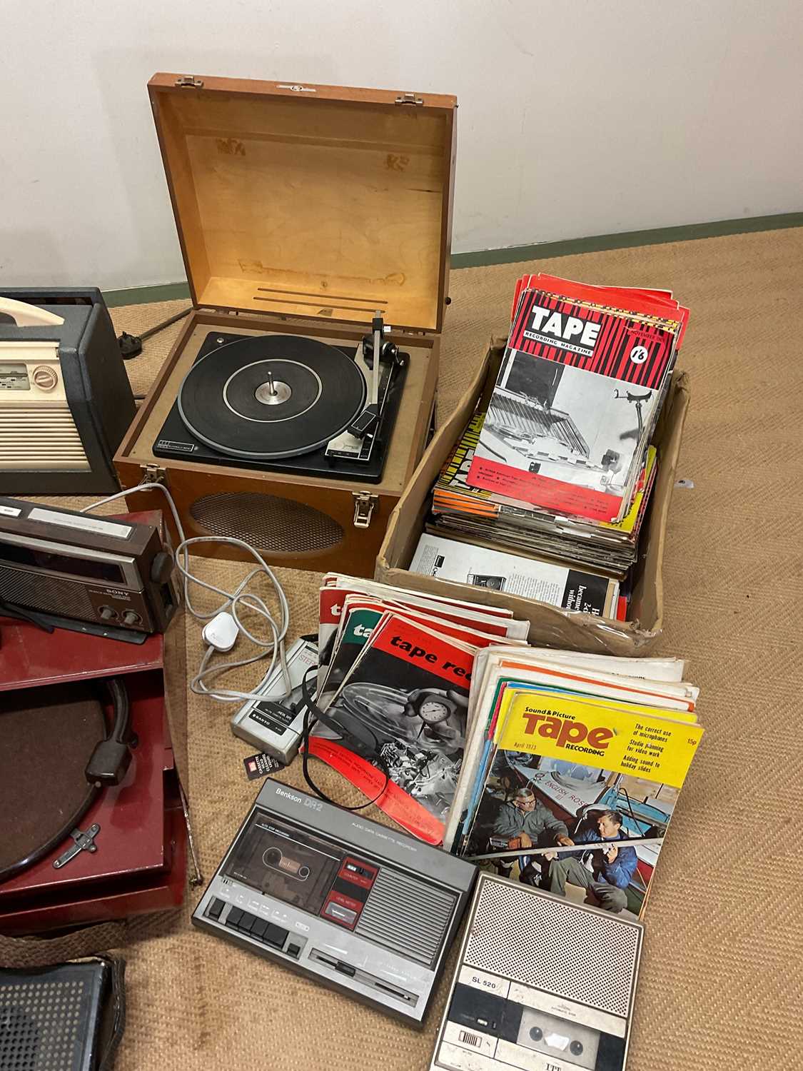 A collection of vintage reel to reel recorders, record players, portable cassette players and - Image 2 of 4