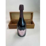 CHAMPAGNE; a bottle of Dom Perignon 2003 Rosé Champagne, in associated Dom Perignon box.