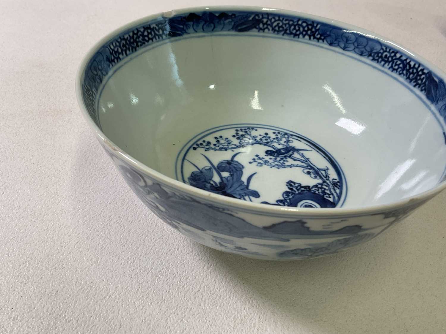 A late 19th century Chinese blue and white bowl with painted four character mark to base, diameter - Image 15 of 15