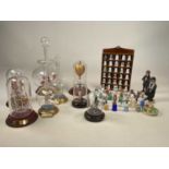 A quantity of collectibles including art glass models of ships including The Golden Lion, The Golden