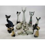 A collection of ceramic cats, tallest 42cm, by various manufacturers, mostly Moorside Design.