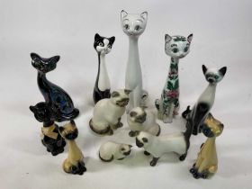 A collection of ceramic cats, tallest 42cm, by various manufacturers, mostly Moorside Design.