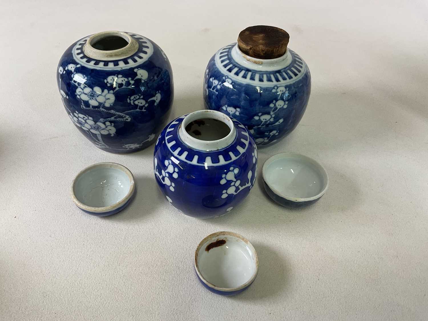 A group of eight early 20th century Chinese blue and white ginger jars and covers, height of largest - Image 14 of 18