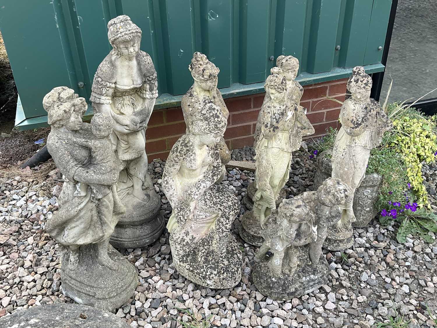 A group of classically inspired composite stone garden statuary, tallest 82cm - Image 2 of 2