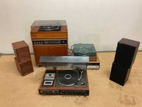 A quantity of vintage Hi-Fi equipment including a National Panasonic music centre, a Sony stereo