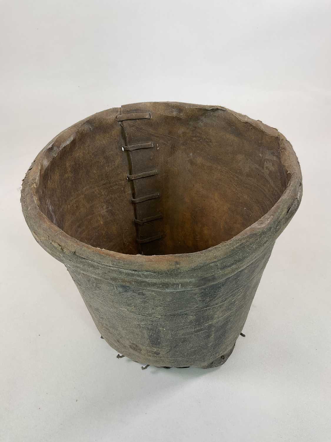 An elephant hide bucket, height 41cm, diameter 44cm. - Image 2 of 4