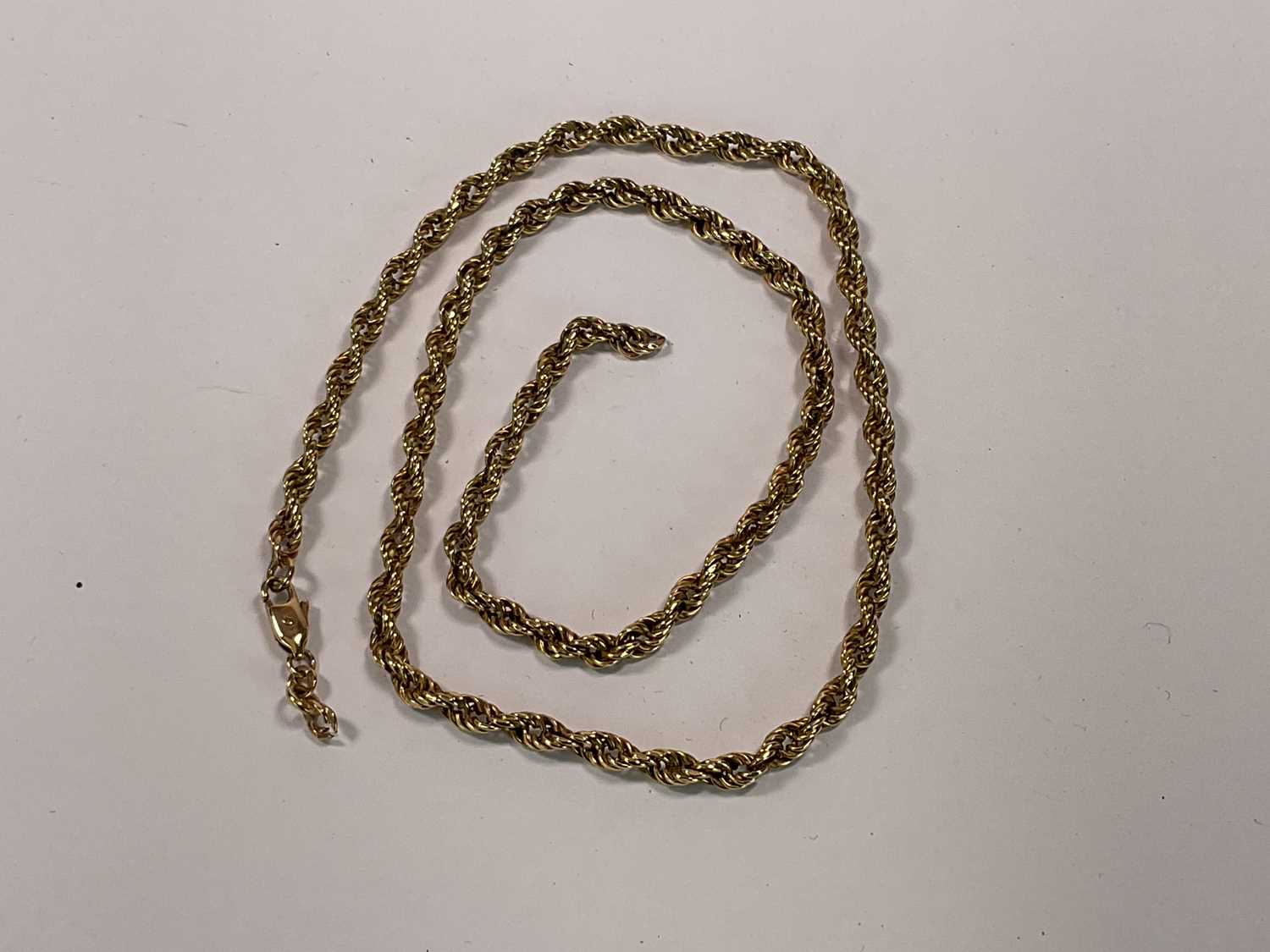A 9ct gold twist rope chain, length 56cm, (af), approx 11g. - Image 3 of 4