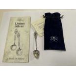 LINTON (Australian Silver); a teaspoon with shaped hammered bowl and pierced terminal, length 11.