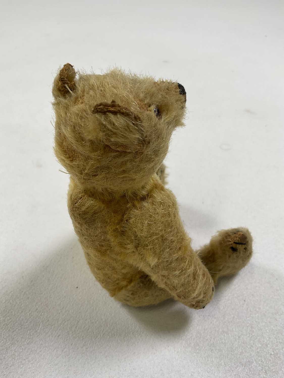 A small vintage mohair Teddy bear with glass eyes and a hump back, stitched nose, paws and feet, - Image 3 of 6