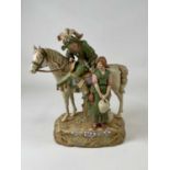 ROYAL DUX; a large figure group of a soldier upon horseback, a milkmaid by his side, pink triangle