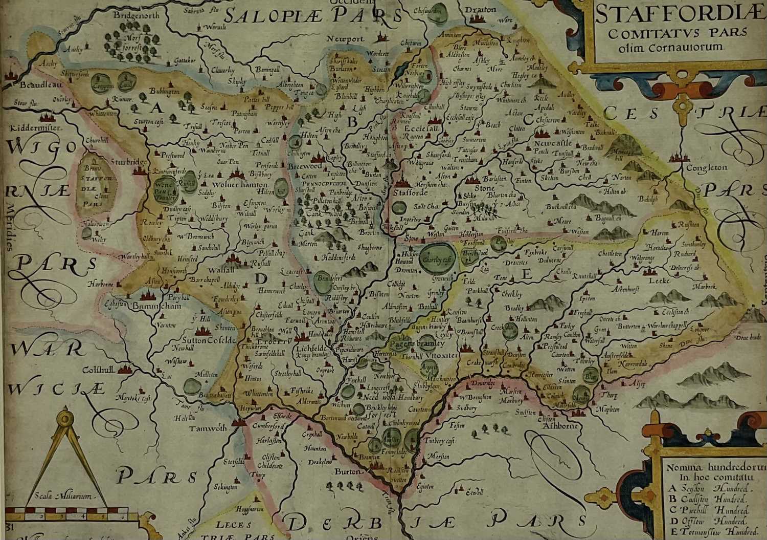 JOHN NORDEN (1547-1625) & WILLIAM KIP (fl. 1585-1618), 'Staffordiae, comitatvs pars olim