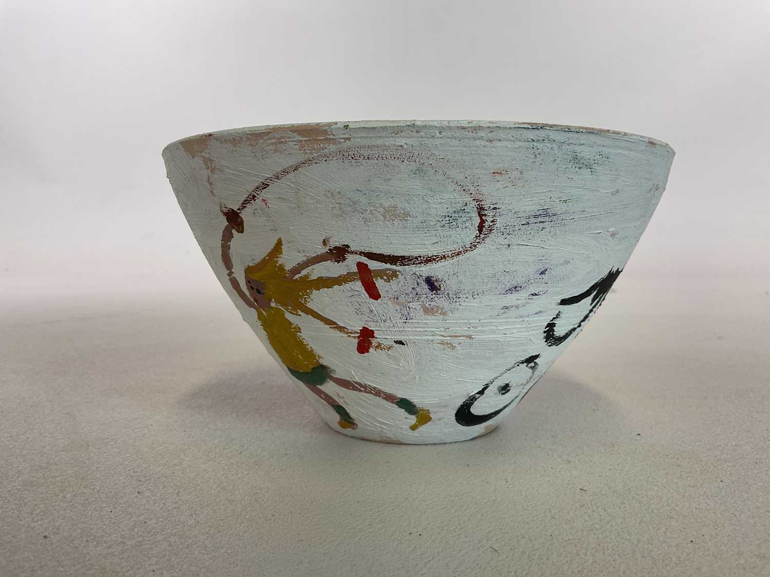 † SIMEON STAFFORD; a conical bowl hand painted by the artist with figures to both interior and - Image 3 of 5
