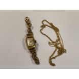 A lady's 9ct gold wristwatch, with hallmarked case and bracelet, total weight approx 11.7g, and