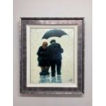 † ALEXANDER MILLAR; a signed limited edition silk screen on canvas, 'Mam and Dad', numbered 45/